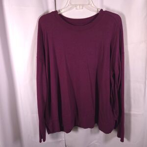 Lucky Brand Purple Long Sleeve Crew Neck Sweater Womens Large